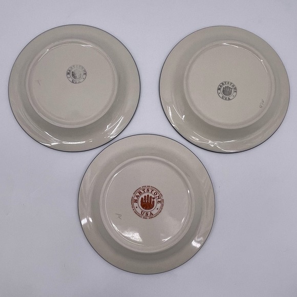 Hartstone Farmers Market Salad Plates Radish Yellow Peppers Green Onion Set of 3 - Picture 5 of 6